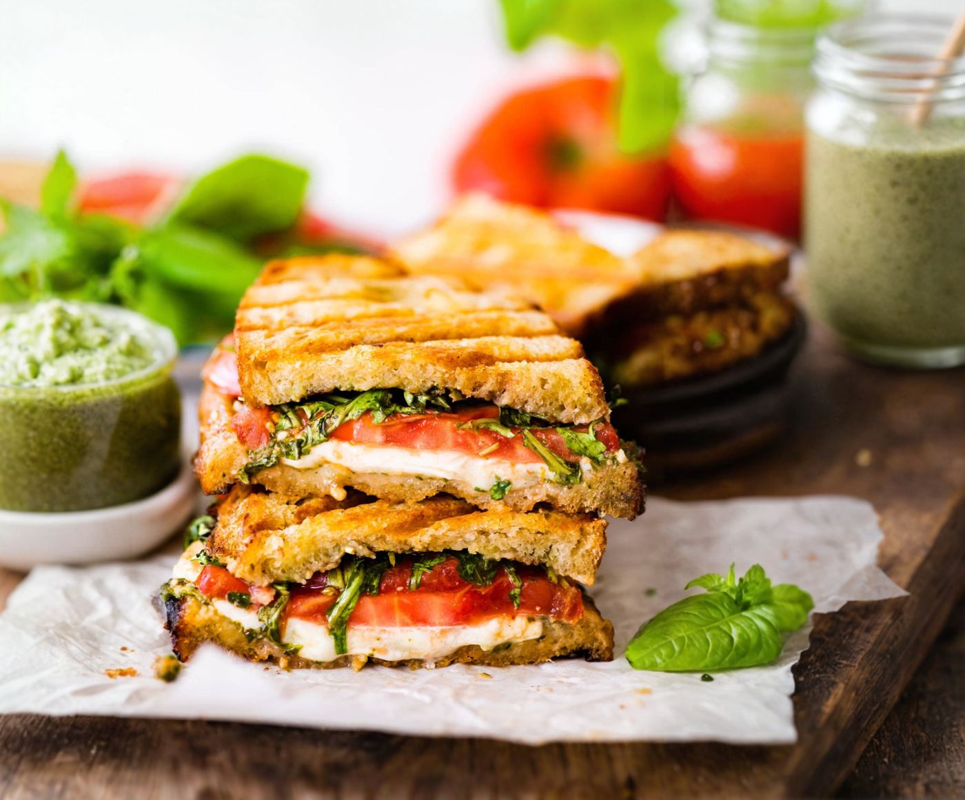 Caprese toasted panini